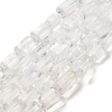 1 Кварц естествен, цилиндрични фасетирани мъниста 8,5~11x5,5~6,5 мм