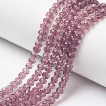 Стъклени фасетирани мъниста 6x5мм, Violet - наниз 80- 83 бр