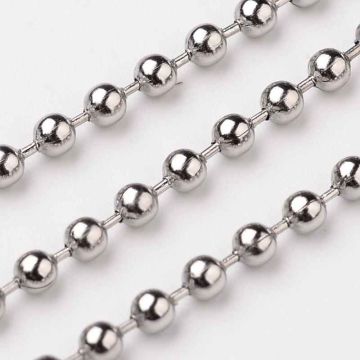 Синджир Ball Chain от неръждаема стомана 304, 2,5 мм дебелина - 1 метър