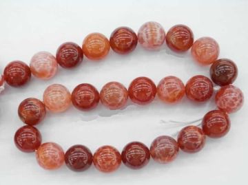Ахат Fire Crackle agate мъниста 8мм - 24 броя 