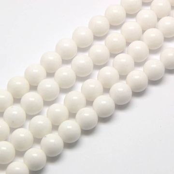 Нефрит бял "Malaysia Jade" мъниста 8 мм - наниз 24 бр