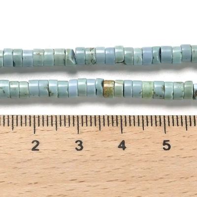 2 Естествен нетретиран Тюркоаз, Heishi мъниста 4x2 мм