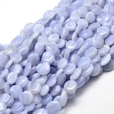 1 хат Blue Lace (син дантелен)  на овални мъниста