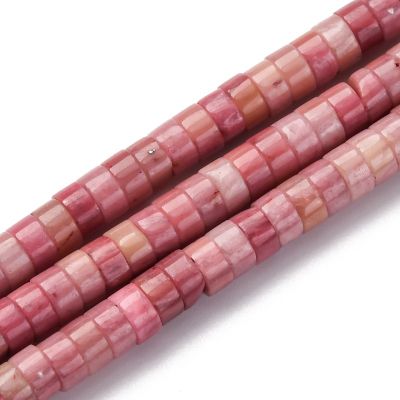 Естествен родонит Heishi мъниста диск 4.5x2.5 мм - наниз 38 см.