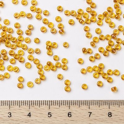 MIYUKI Кръгли японски мъниста Rocailles 8/0, кехлибар, ​​3 мм - 10 гр.