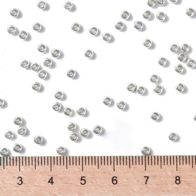 4 MIYUKI® Round Rocailles японски стъклени галванизирани Duracoat, сребристи синци размер линия