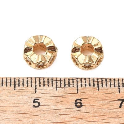 Мъниста с циркони и 18K златно покритие, 8х4 мм - 1 бр