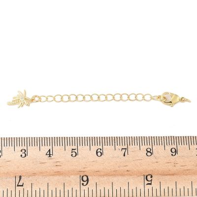 Закопчалка с удължител, Палма с циркон, 18K златно покритие, 66 мм - 1 бр.
