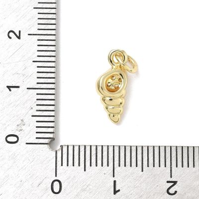 Висулка раковина с 18K златно покритие и цирконии, 13x6x4мм - 1 бр