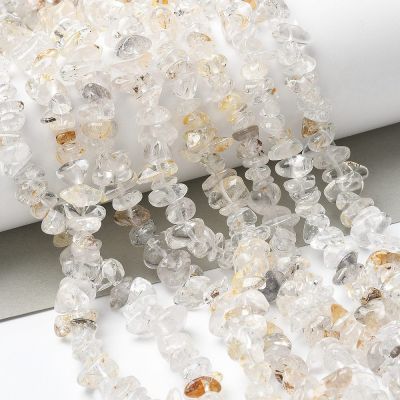 Естествен Херкимер (Herkimer Diamond) чипс мъниста 5~8x5~8мм - наниз около 40см