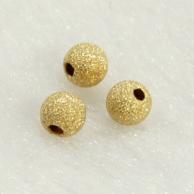 Текстурирано мънисто 3 мм с 14K златно ламиниране/ 1/20 Gold Filled - 1 бр