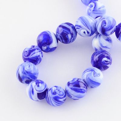 Ръчно изработено мънисто обло 14мм, Lampwork 11