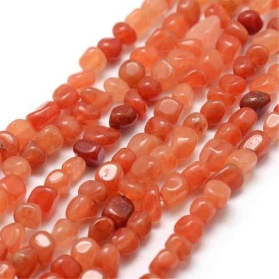 Авантюрин червен мъниста чипс 3~5 x 3~8мм  нанизи