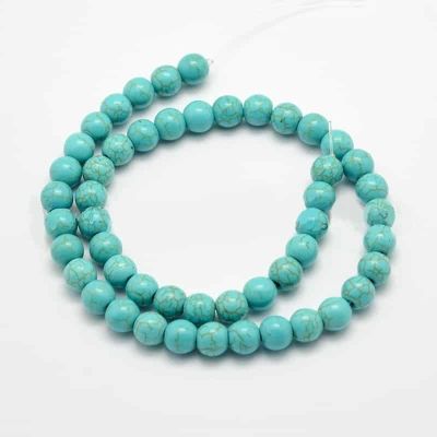 Тюркоаз синтетичен, мъниста 10x9~9.5 мм - 30 броя