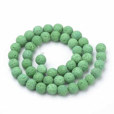 Мъниста от вулканичен камък, Green 6мм 1