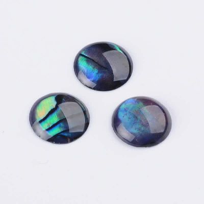 Кабошони кръгли плочки 8мм от океански рапан Abalone  сплит