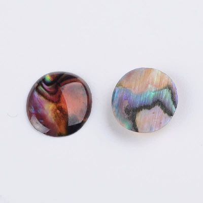 Кабошони кръгли плочки 12x10мм от океански рапан Abalone / Pau