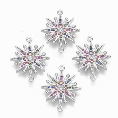 Конектор Звезда с Cubic Zirconia 26x20.5x2.5 мм лот