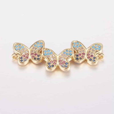 Конектор Пеперуда Golden с Cubic Zirconia 11x32x3мм