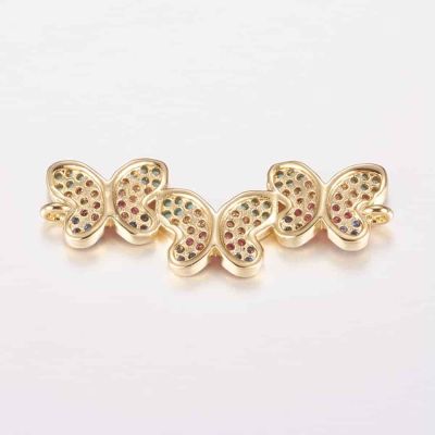 Конектор Пеперуда Golden с Cubic Zirconia 11x32x3мм