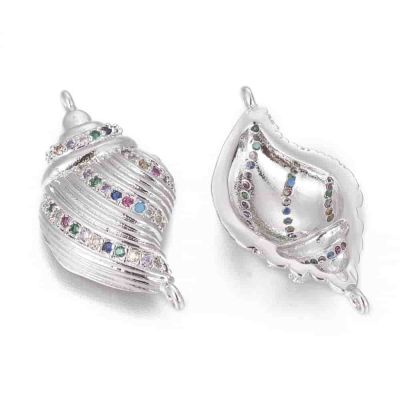 Конектор Раковина с Cubic Zirconia 24.5x12.5x4.4мм