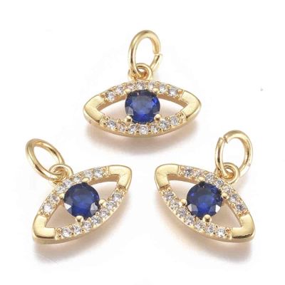 Висулка Око с 18К златно покритие и Cubic Zirconia 8x12x2мм