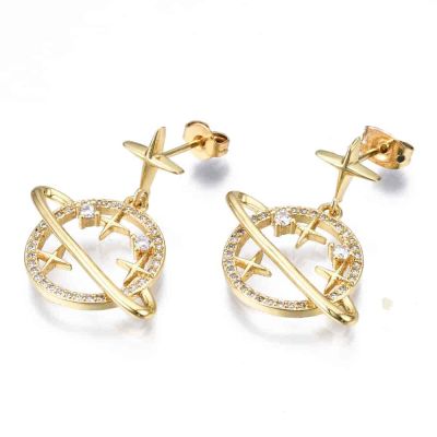 Обеци Юпитер с инкростация от Cubic Zirconia детайли