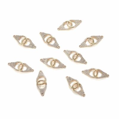 АА Конектор с покритие 18К злато и декорация от Cubic Zirconia