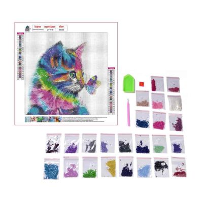 Комплект за изработване на диамантен гоблен " Коте Rainbow "  2