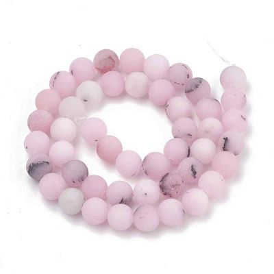 3 Яспис Plum Blossom на обли 8 мм матирани мъниста